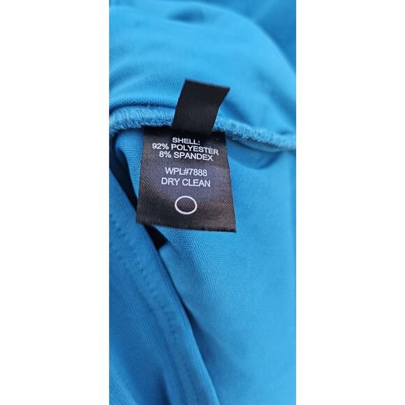 Miss Sixty M60 Dress Medium Blue Ruched Pleated V Neck Bodycon Short Sleeve Mini - Picture 10 of 11